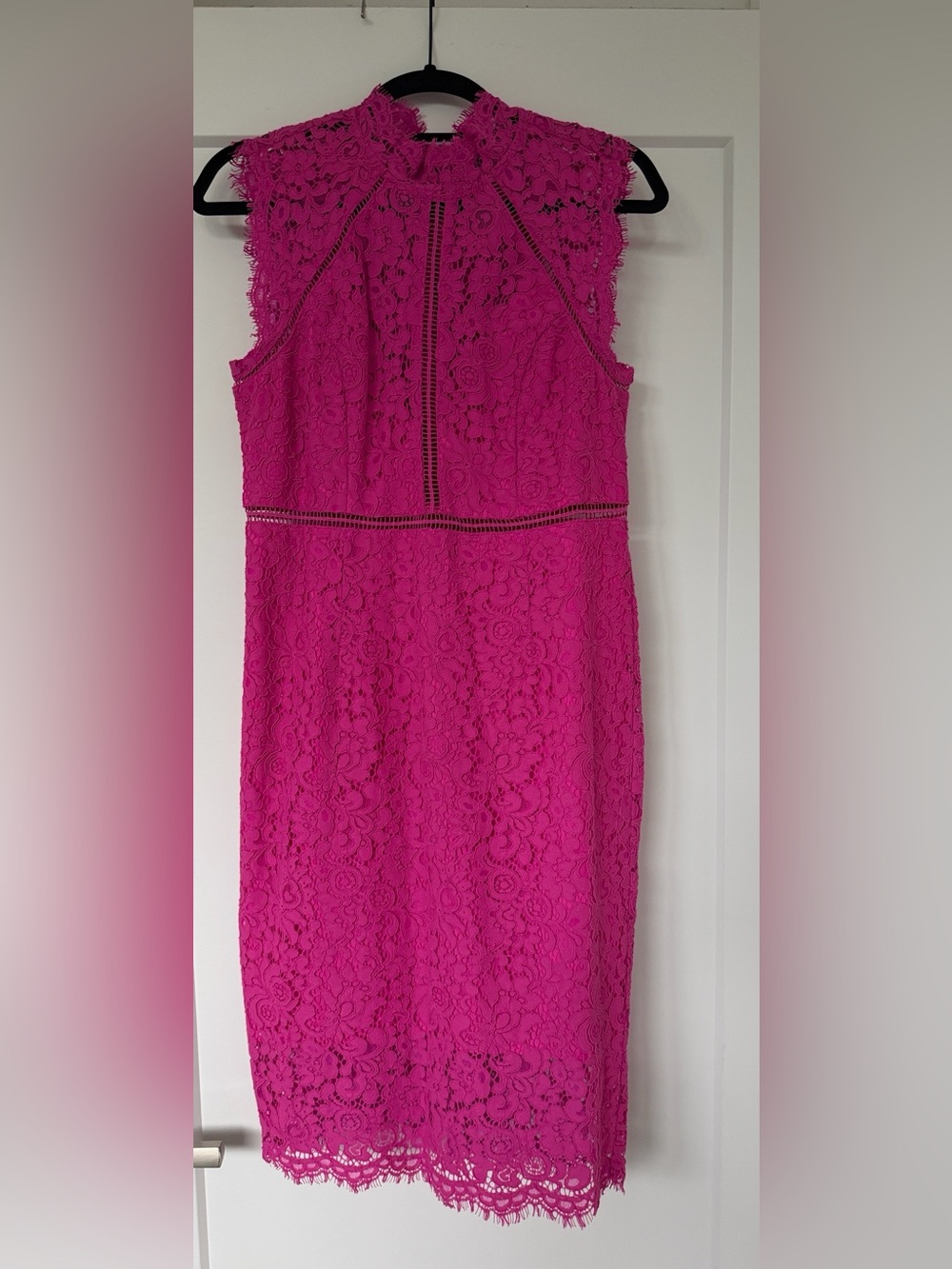 Bardot Hot Pink Lace Midi Dress